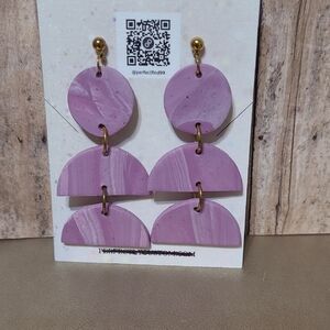 Purple Geometric Dangle Earrings